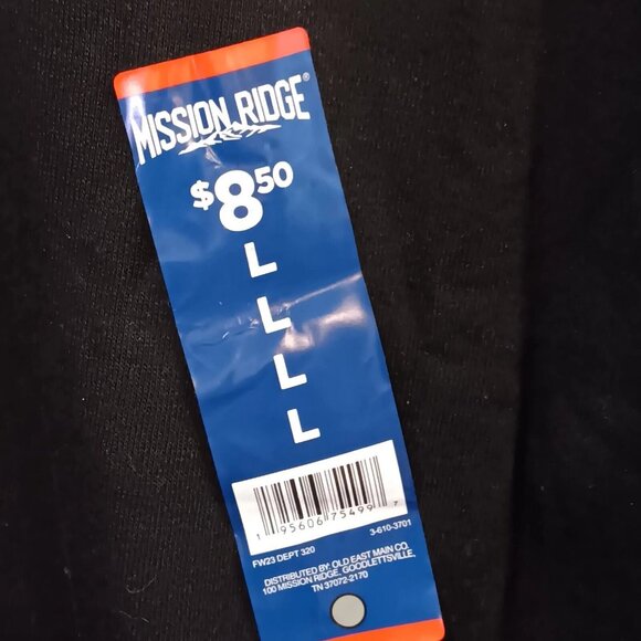 Mission Ridge Mens Black Large New Jogging Sweatshirt Long‎ Sleeve Crewneck - Picture 6 of 10